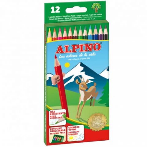 LAPICES COLORES ALPINO 12U HEXAGONAL , 3 mm
