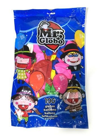 Bolsa con 100 unidades de globos surtidos de color